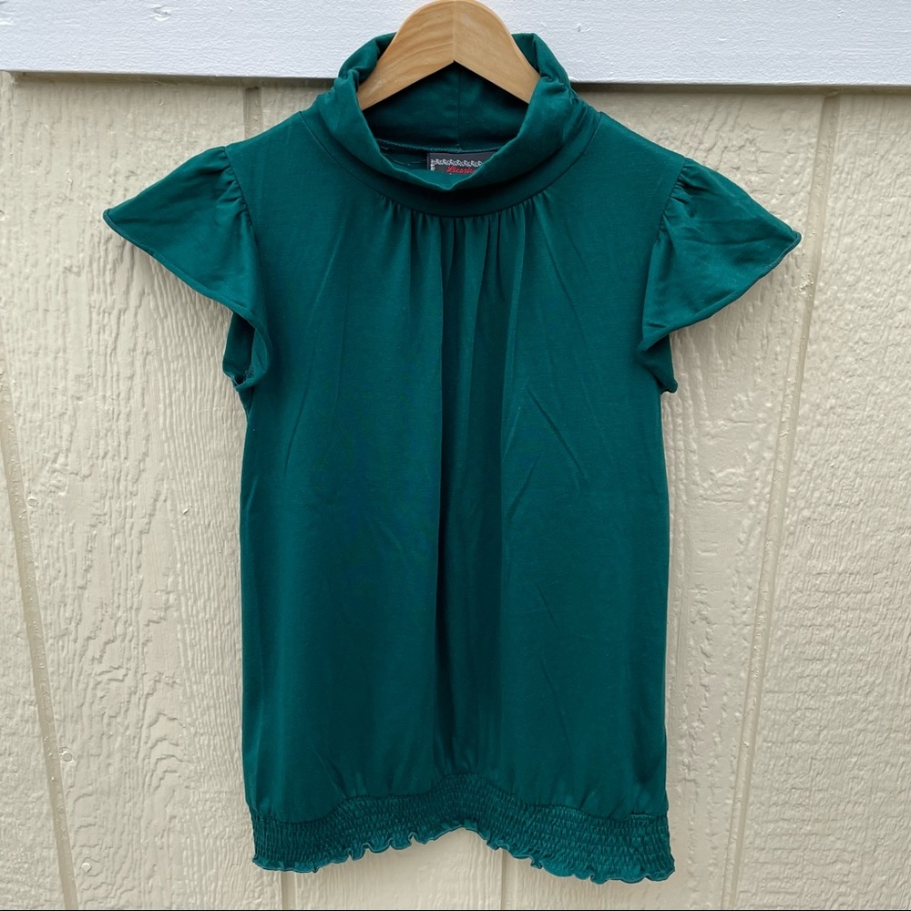 Licorice | Vintage Mock Short Sleeve Blouse